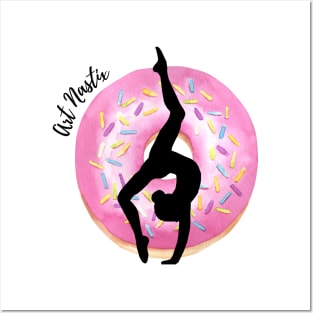 Donut Gymnast Silhouette Art Posters and Art